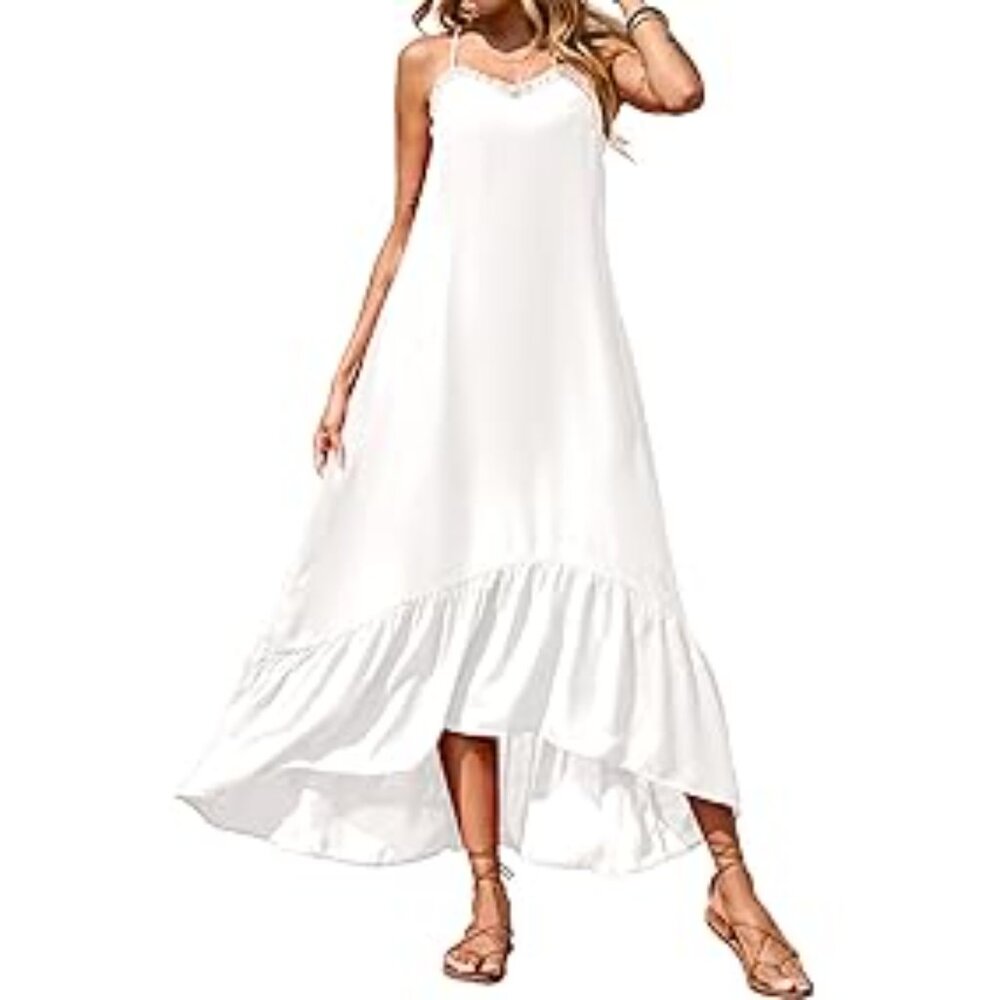 NWT: BTFBM Cream Summer Dress with Ruffles Sz M